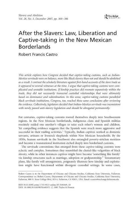 AftertheSlavers:Law,LiberationandCaptive-takingintheNewMexicanBorderla