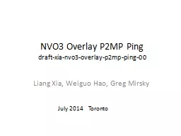 NVO3 Overlay P2MP Ping