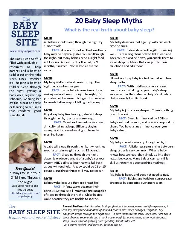 20 Baby Sleep Myths