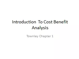 Introduction To Cost Benefit Analysis