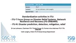Standardization activities in ITU: