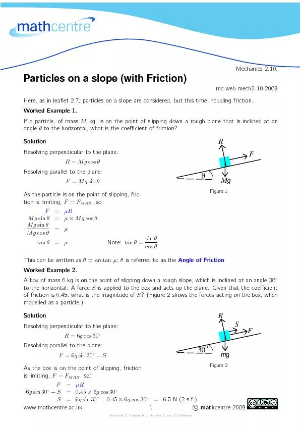 Mechanics2.10.Particlesonaslope(withFriction)mc-web-mech2-10-2009Here,
