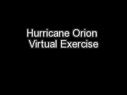 Hurricane Orion Virtual Exercise