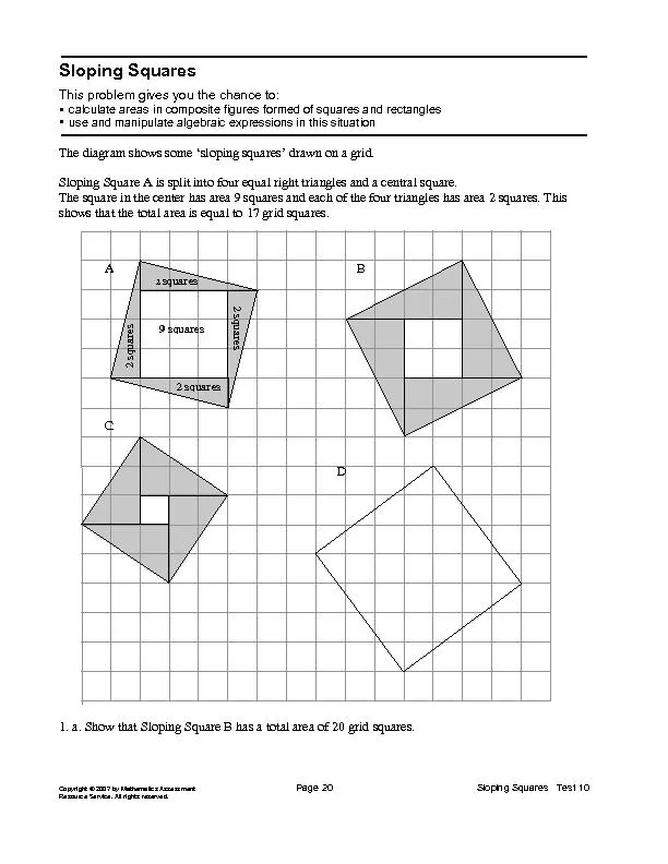 calculate areas in composite figures formed of squares and
