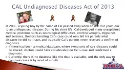 CAL Undiagnosed Diseases Act of 2013