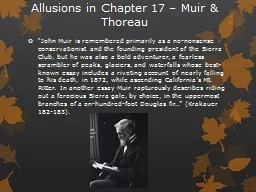 Allusions in Chapter 17 – Muir & Thoreau