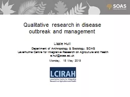 Qualitative research in disease outbreak and management