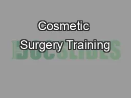 Cosmetic Surgery Training