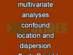 Distancebased multivariate analyses confound location and dispersion effects David I