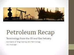 Petroleum Recap