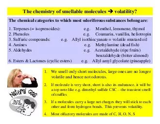 The chemical categories to which most odoriferous substances belong ar