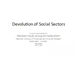 Devolution of Social Sectors
