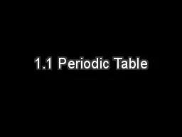 1.1 Periodic Table