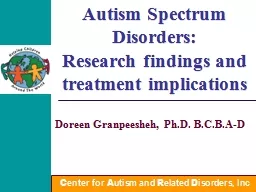 Autism Spectrum Disorders:
