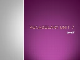 VOCABULARY UNIT 7