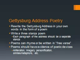 Gettysburg Address Poetry