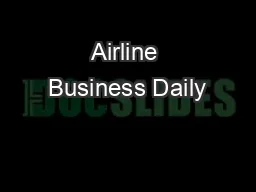 Airline Business Daily