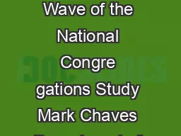 Changing American Congregations Findings from the Third Wave of the National Congre gations