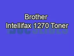 Brother Intellifax 1270 Toner