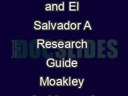 Congressman Joe Moakley and El Salvador A Research Guide Moakley Archive and Institute