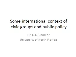 Some international context of civic groups and public polic