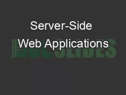 Server-Side Web Applications