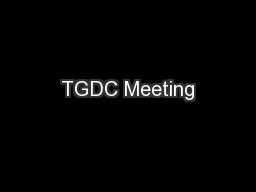 TGDC Meeting