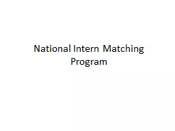 National Intern Matching Program