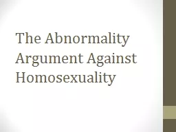 The Abnormality Argument Against Homosexuality
