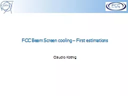 FCC Beam Screen cooling – First estimations