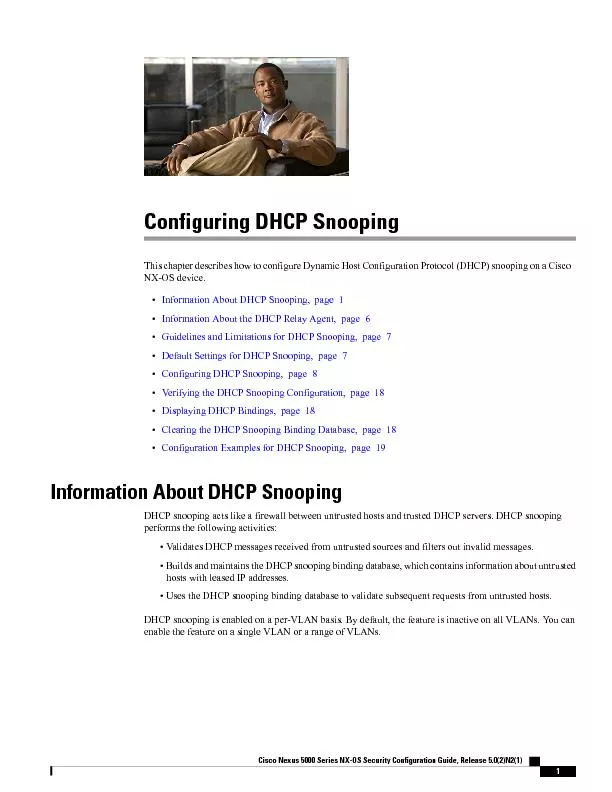 Configuring DHCP Snooping�7�K�L�V�F�K�D�S�W�H�U�G�H�V�F�U�L�E�H�V�K�R