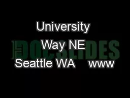 University Way NE Seattle WA    www