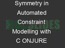 Breaking Conditional Symmetry in Automated Constraint Modelling with C ONJURE Ozgur Akgun