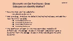Discounts on Car Purchases: Does Salesperson Identity Matte