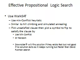 Effective Propositional Logic Search