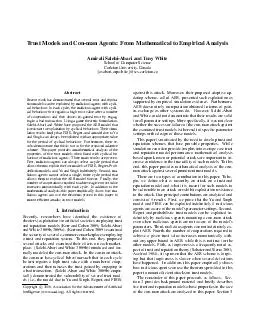 Trust Models and Conman Agents From Mathematical to Empir ical Analysis Amirali SalehiAbari and Tony White School of Computer Science Carleton University Canada asabari arpwhite scs