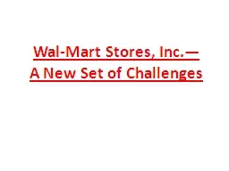 Wal-Mart Stores, Inc.—