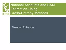 National Accounts and SAM Estimation Using