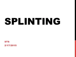 Splinting
