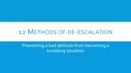 12 Methods of de-escalation
