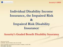 Individual Disability Income Insurance, the Impaired Risk