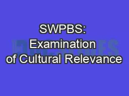 SWPBS: Examination of Cultural Relevance