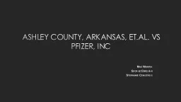 Ashley County, Arkansas, et.al. vs Pfizer, Inc