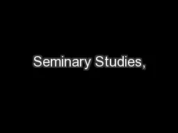 Seminary Studies,