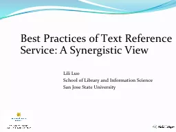 Best Practices of Text Reference Service: A Synergistic Vie