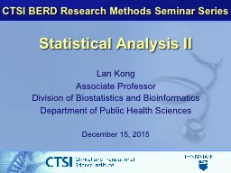 Statistical Analysis II