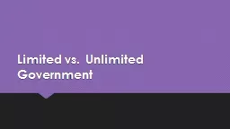 Limited vs. Unlimited Government