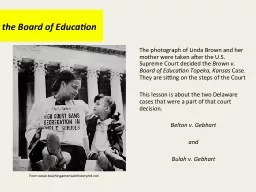 Delaware’s Cases in Brown v. the Board of Education