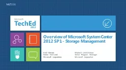 Overview of Microsoft System Center 2012 SP1 - Storage Mana