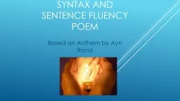Syntax and Sentence Fluency Poem